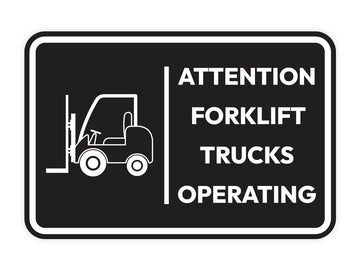 Signs ByLITA Classic Framed Attention! Forklift Trucks Operating Door or Wall Sign Easy Installation | Health And Safety | Building And Hospitality Signs